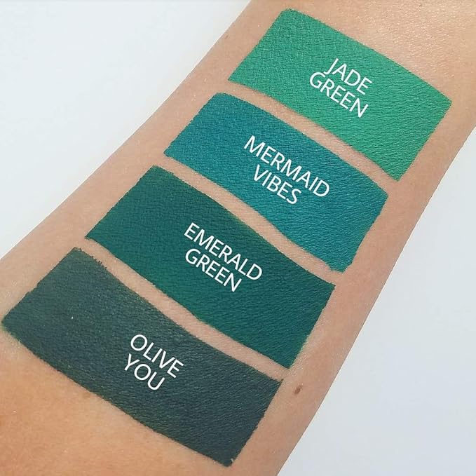Aromi Emerald Green Liquid Lipstick | Dark Evergreen Lip Color, Vegan, Cruelty-free, Smudge Proof, Long-Lasting, Waterproof, Handmade (Emerald Green)