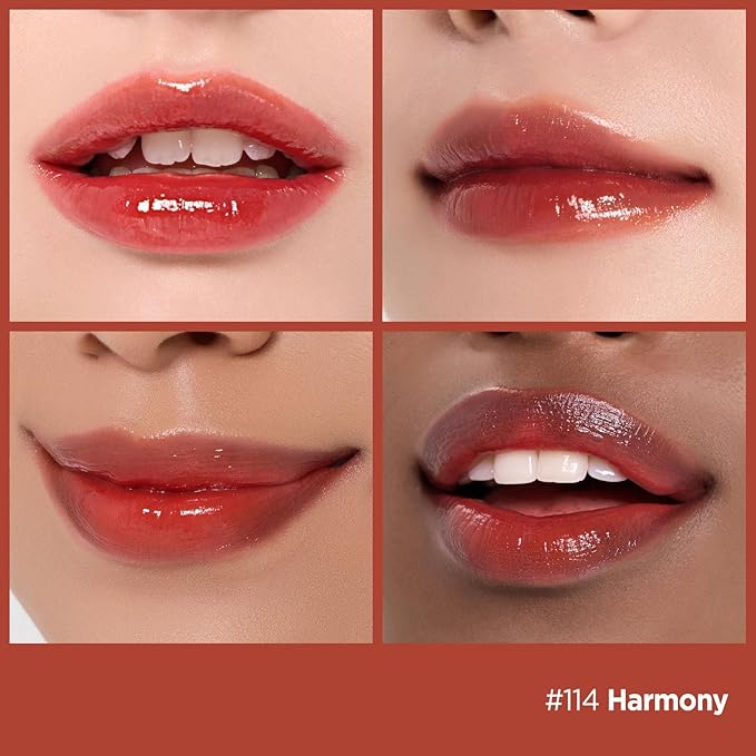 Laka Fruity Glam Tint | Glowing Korean Lip Tint with Hydrating Lightweight Texture | Buildable Color, Non-Sticky High Shine Gloss | K-Beauty Korean Makeup | #114 Harmony, 0.15oz