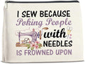 FYDHQSS Sewing Gifts Makeup Bag for Quilters Women Sewing Lovers