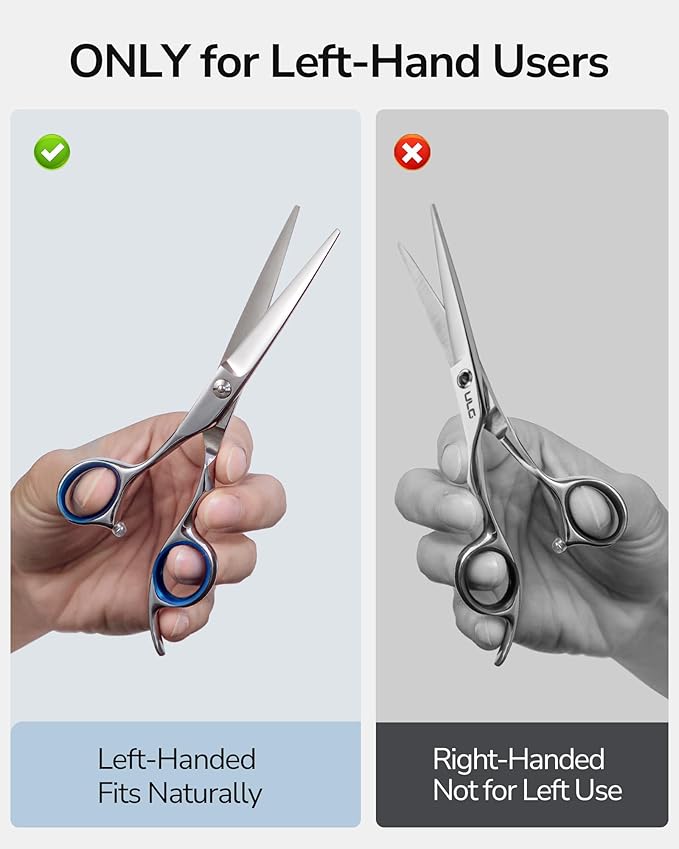 ULG Professional Hair Cutting Scissors 6.5" Blue Left-Handed