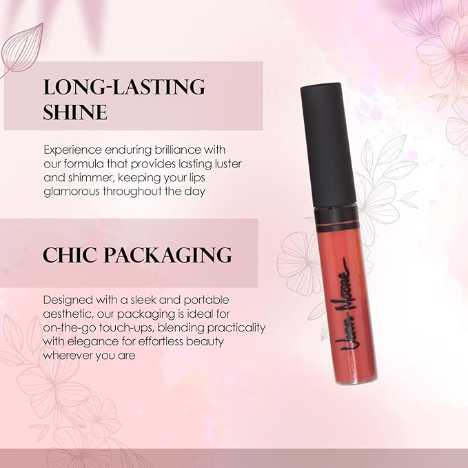 VERA MOORE COSMETICS AND SKIN CARE Lip Gloss, Moisturizing Lip Color with Shimmer for Long Lasting Shine, Lightweight Lip Stain, Girls Non-Sticky Lip Gloss with Aloe Vera, W/Vitamin C, E (Babydoll)