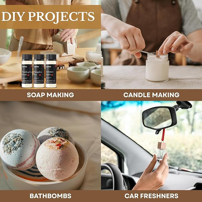 Scentia Pumpkin Vanilla Bakery Aromatherapy Diffuser Oil Collection – Essential Oil Blend for Candles, Home & DIY Cozy Scents 3x20ml Discovery Set