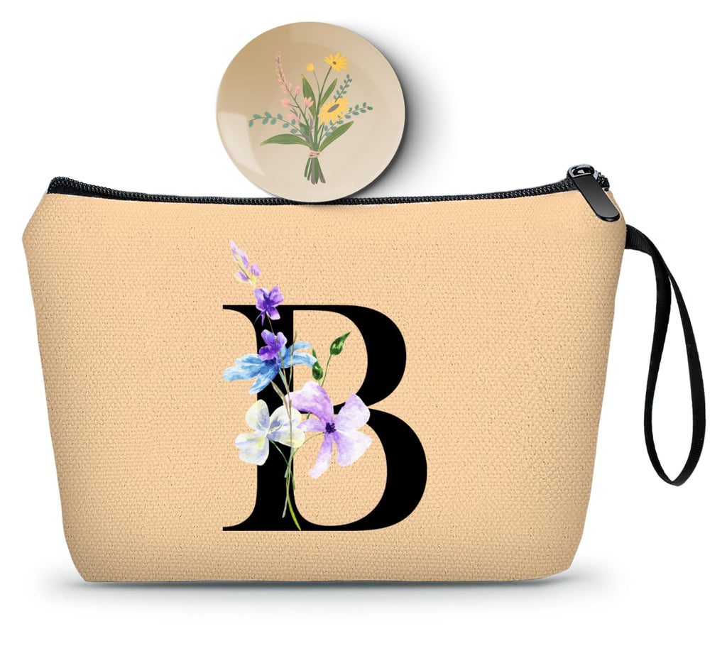Birthday Inspirational Bridesmaid Proposal Team Small Gifts for Women Mom Aunt Teacher Sister Coworkers Makeup Cosmetic Bag Travel with Mirror Mothers Day Christmas Graduation B