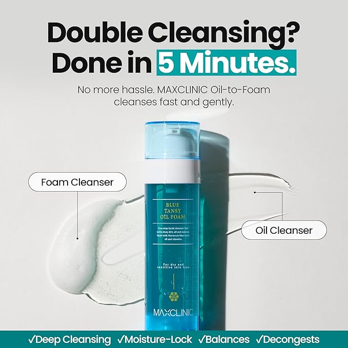 MAXCLINIC K Beauty Blue Tansy Oil To Foam - Makeup Face Wash Cleanser