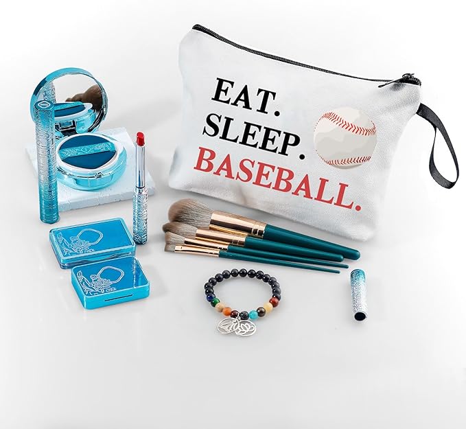 ARIOSEY Baseball Themed Travel Makeup Bag, Multifunctional Cosmetic Case, Multicolour, Women's Gift for Mom, Sister, Friend, Travel/On-the-go, Daily Use, Toiletry