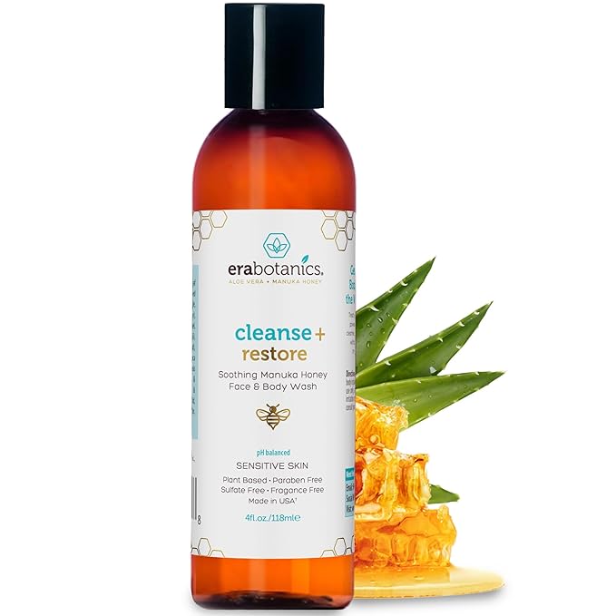 Era Organics Manuka Honey Face Wash - Gentle Cleanser for Sensitive Skin
