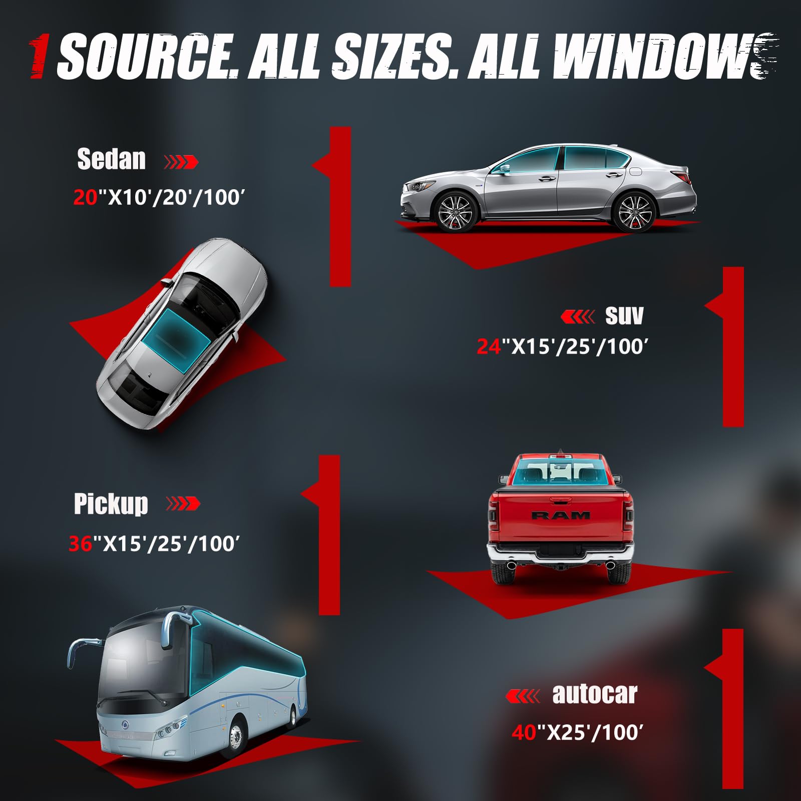 Vepagoo Ceramic Car Window Tint Film 50% VLT, 20" x20FT