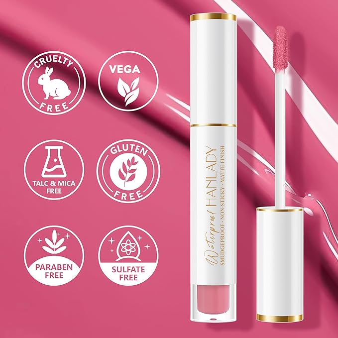 HANLADY Pink Lipstick Long Lasting Lipsticks for Women Smudgeproof