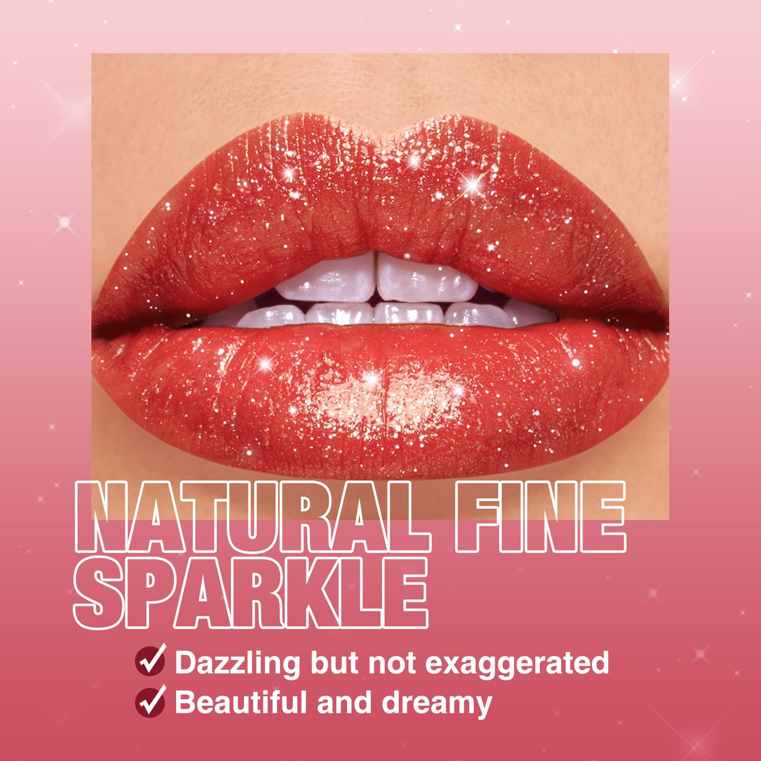 Jolilab Sparkling Lip Gloss, Long Lasting Waterproof Moisturizer Lip Balm Glitter Shimmer Metallic Lipstick, Diamond Shiny Lipstick for Women Girls, Non-sticky