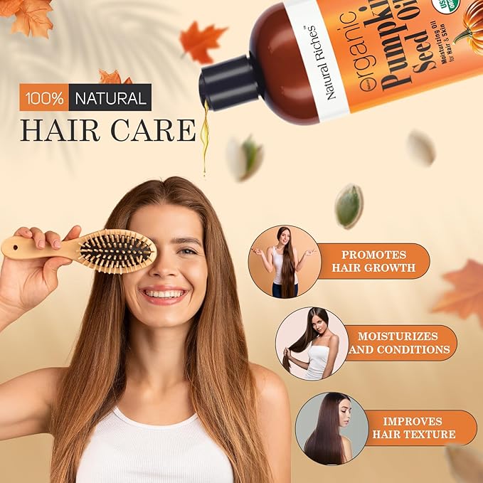 Pumpkin Seed Oil 16 Fl Oz - Moisturizing Oil for Face, Hair, Skin & Nails