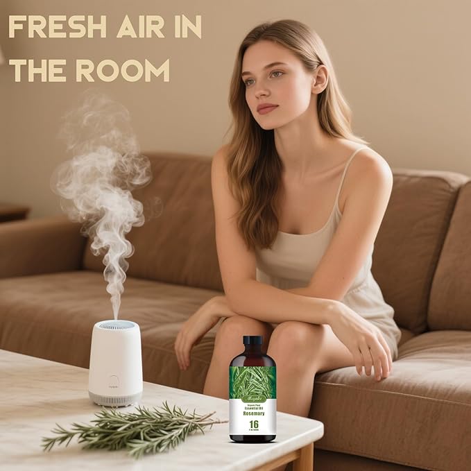 MLYNKL Rosemary Essential Oil,for Diffuser,16oz+Roll-On 0.33oz