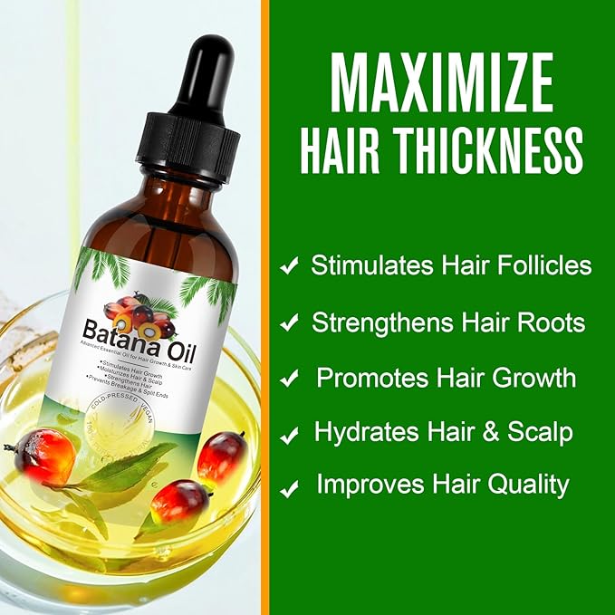 Akeeronn Batana Oil for Hair Growth,60ml 100% Pure Natural Cold Pressed Organic Oil,Promotes Hair Growth for Men & Women,Hydrating & Repairing Dry,Damaged Hair Skin Care,Enhances Hair & Skin Radiance