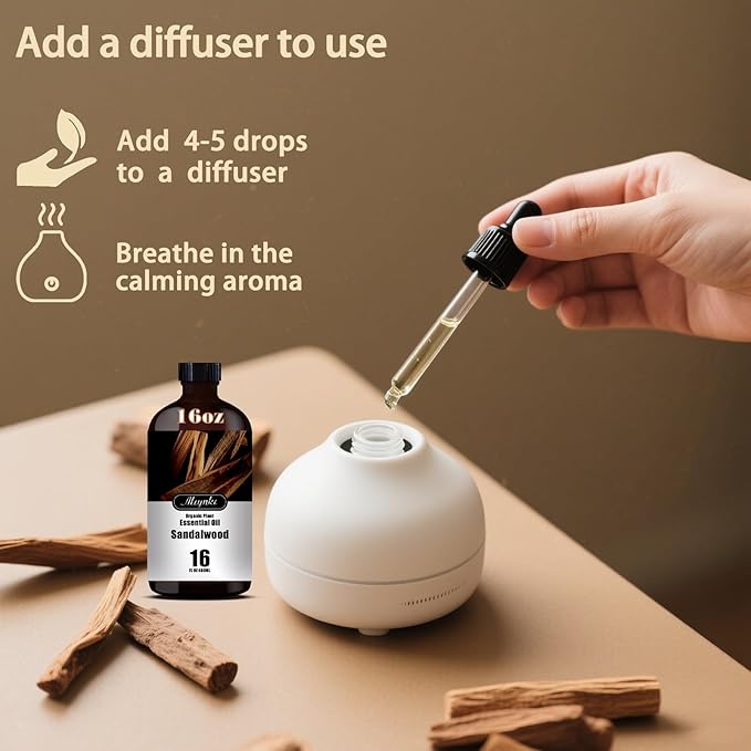 MLYNKL Sandalwood Essential Oil,Sandalwood Oil for Home,16 fl oz