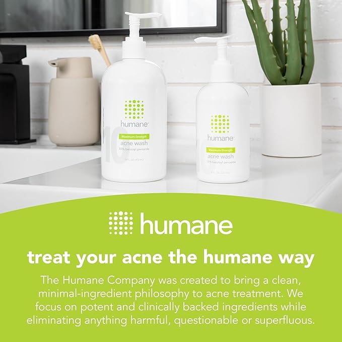 humane Benzoyl Peroxide Acne Face Wash - Non-Foaming - 5% Regular-Strength