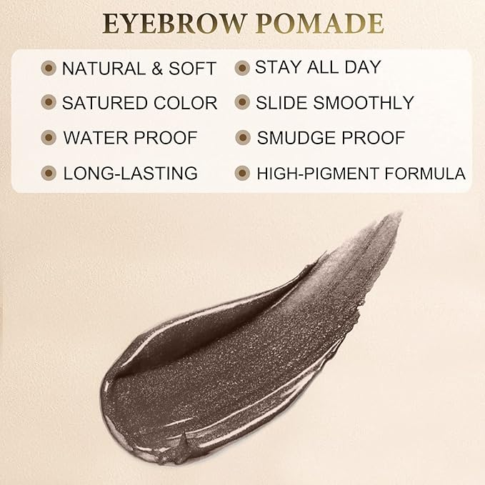 LAVONE Eyebrow Pencil Makeup Kit Waterproof 2-IN-1 Microblading Pen/Pomade Eyeliner and Dual-ended Brush, Brow Pencil Kit for Natural Eyebrows, Dark Brown