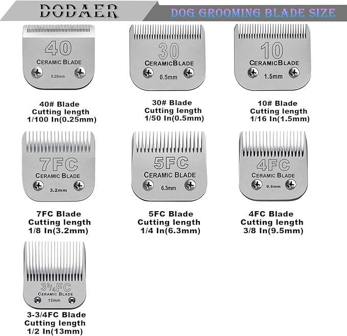 Dog Grooming Ceramic Blades Set,Compatible with Andis,Oster A5,Wahl KM10