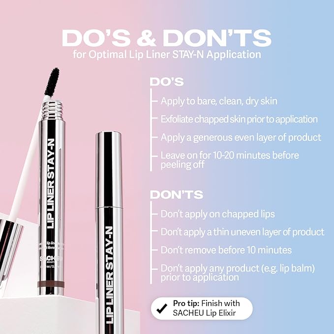 Sacheu Lip Liner STAY-N Peel Off & Lip Elixir Duo, p-INKED & Bunny Ear