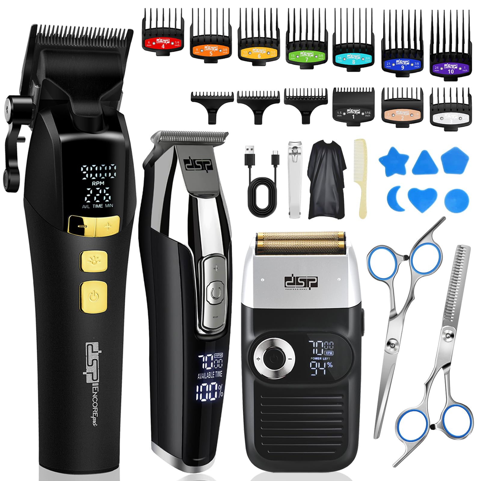 DSP 3-in-1 Hair Clipper Trimmer Shaver Kit for Men, Rechargeable