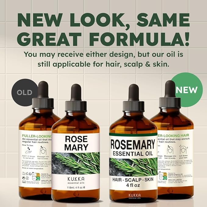 100% Pure Rosemary Oil - 4 Fl Oz Rosemary Essential Oil for Hair, Skin, Diffuser, Aromatherapy & DIY Soap Making Scent