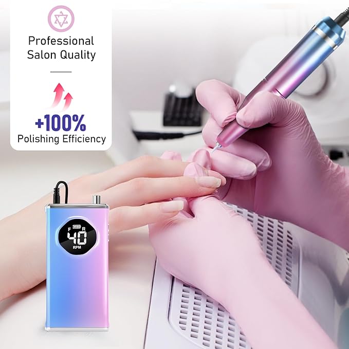 Melodly Electric Nail Drill Kit, Professional 40000 RPM Electric Nail File