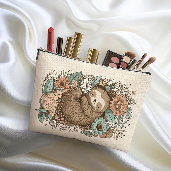 DHKG Cute Sloth Makeup Bag Sloth Gifts Cosmetic Bag for Women Girls Friend