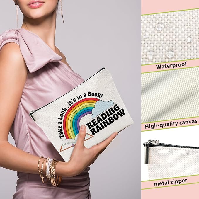 Book Lovers Gifts for Women Readers Makeup Bag, Reading Gifts Cosmetic Bag