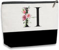 kdxpbpz Initial Makeup Bag, Personalized Gifts for Women, Personalized Makeup Bag, Bridesmaid Gifts, Cosmetic bags for Women (Letter H)