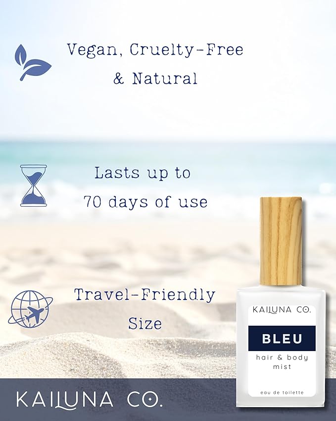 Kailuna Co. Bleu for Men Non-Toxic Hair & Body Mist, 0.5 Fl Oz