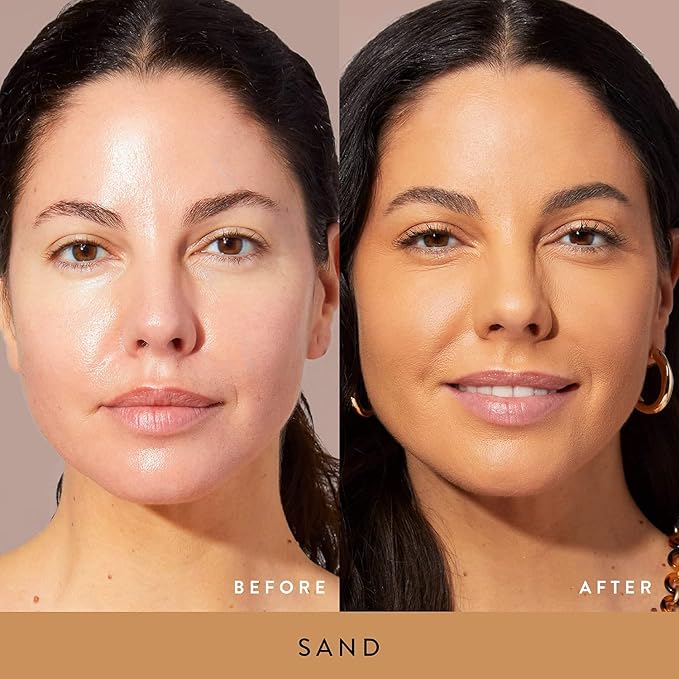LAURA GELLER NEW YORK Baked Double Take Powder Foundation – Longwear Buildable Medium to Full Coverage – Matte Finish – Non-Caking Formula– Handmade in Italy – Mature & Sensitive Skin – Sand
