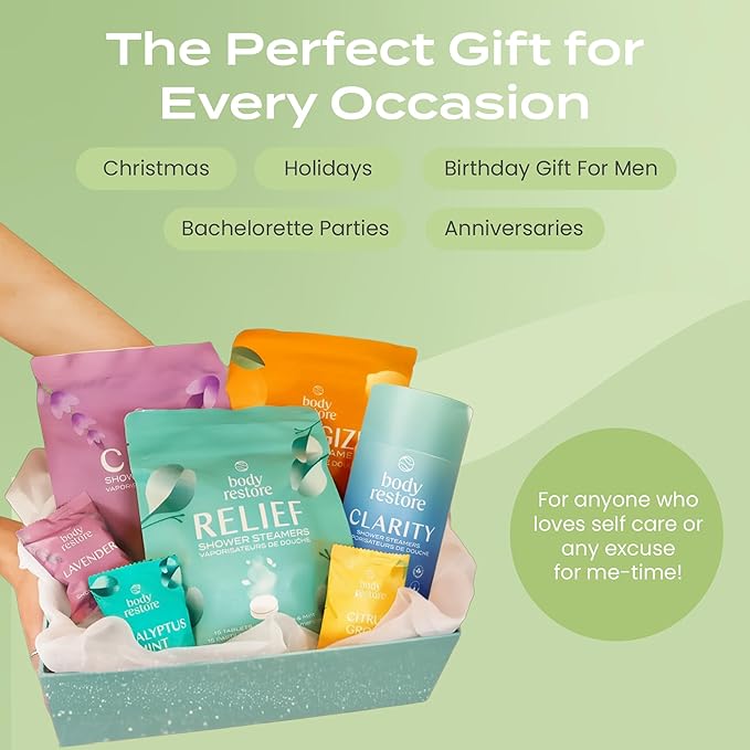 BodyRestore Shower Steamers Aromatherapy, Self Care Gifts, Essence 15 Pack