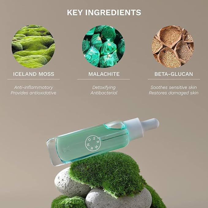 SERUMKIND Iceland Moss Drop Serum, Long-lasting Deep Hydration with Beta Glucan & Panthenol, Soothing & Non-Sticky Moisture Balance, Korean Skincare (1.01 fl oz / 30 ml)