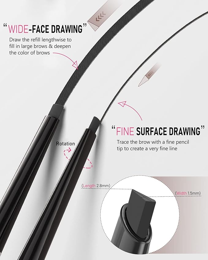 Yfulfill Black Eyebrow Pencils for Black Hair, Fuller Defined Brows