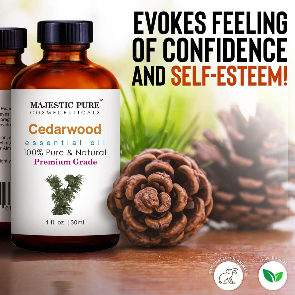 Majestic Pure Cedarwood Essential Oil for Diffuser - 1 Fl Oz