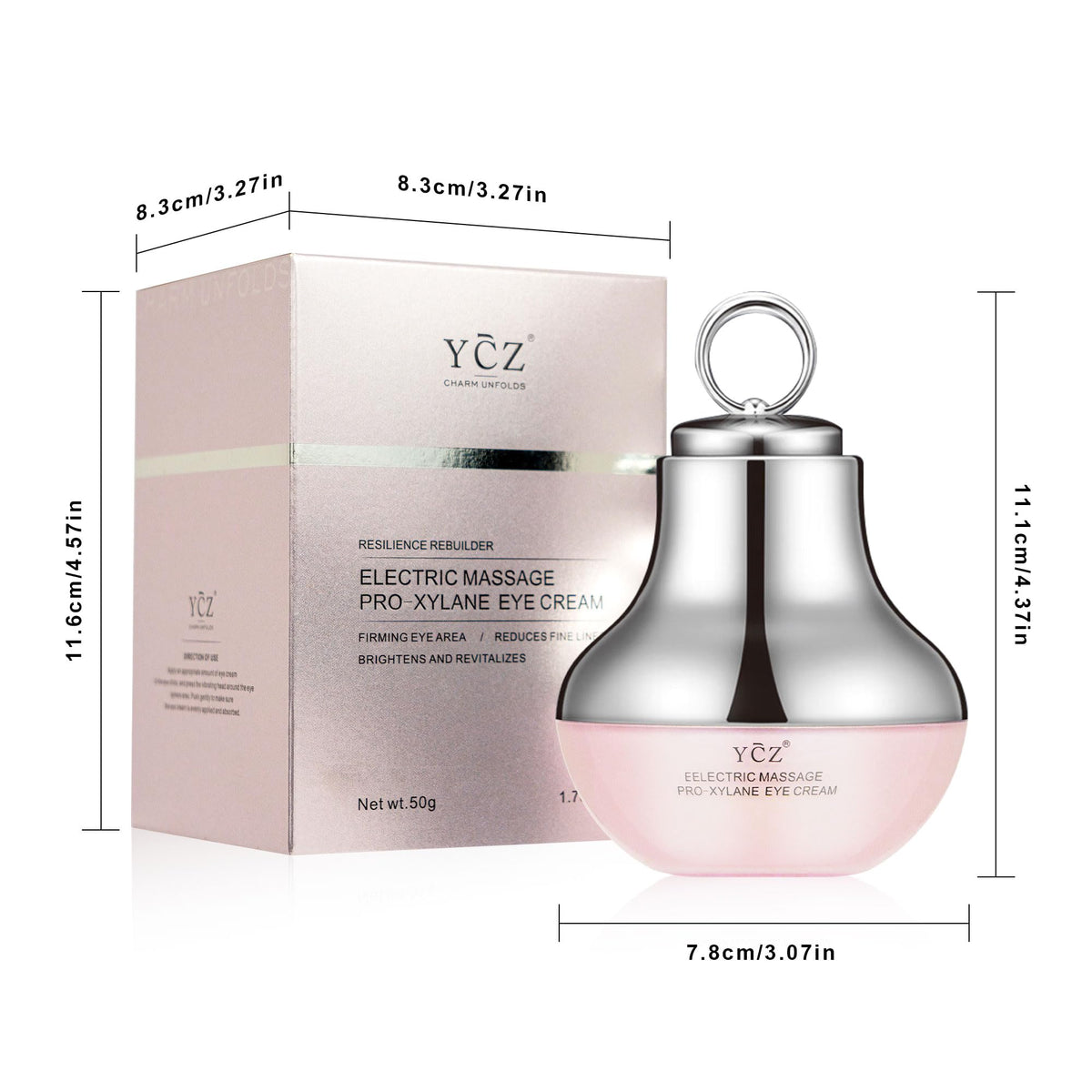 Ycz Red-Glow Electric Massage Eye Cream for Fading Dark Circles, 1.76 Fl Oz