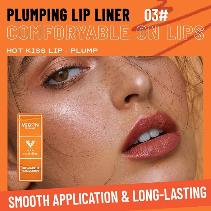 KXmzeG Matte Lip Liner Pencil for Shaping Lips, Retractable Creamy Brown Crayon LipLiner Pencil, Long Lasting Waterproof Lipstick Lip Liner Makeup, Vegan Beauty 03#