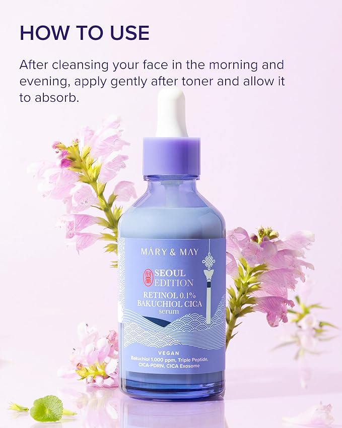 Mary&May Retinol 0.1% Bakuchiol Cica Serum, 2.7 fl oz