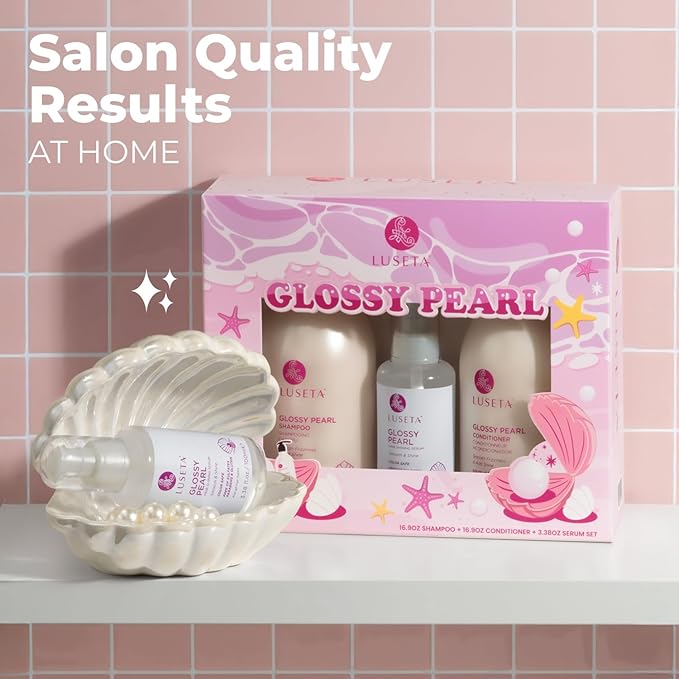 Luseta Glossy Pearl Hair Care Set, Smooth & Shine for Dull Hair