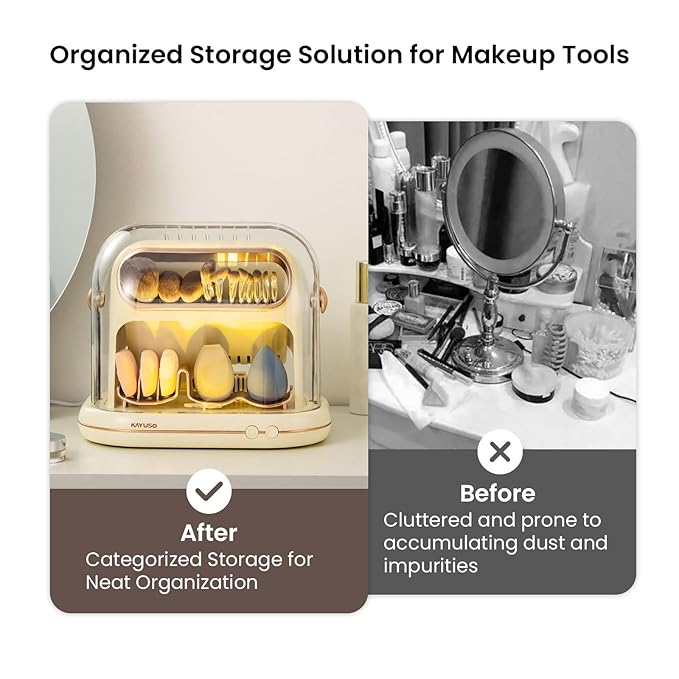 3-in-1 Makeup Brush Dryer, Timed Cleaner & Storage for Brushes and Sponges