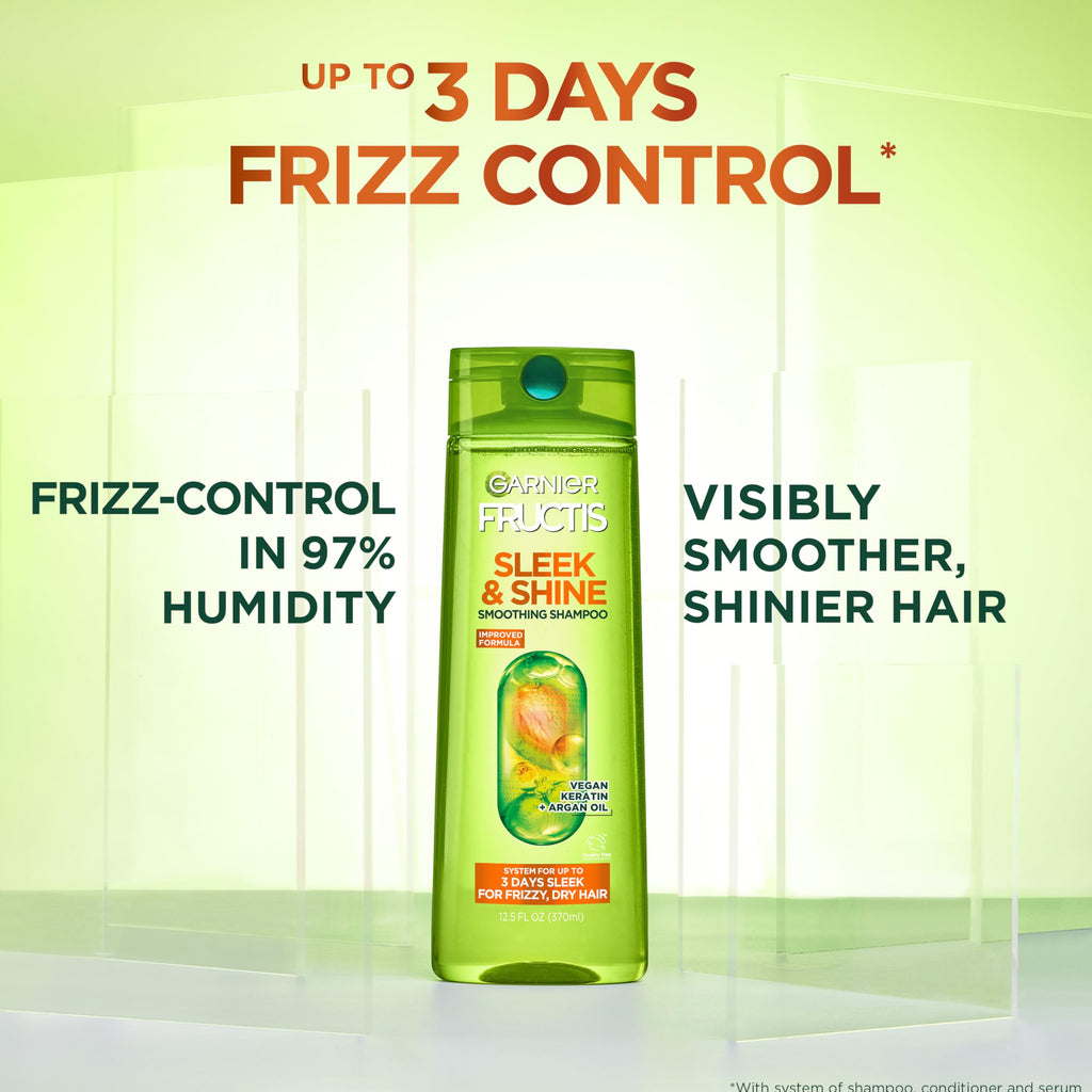 Garnier Fructis Sleek & Shine Shampoo, Conditioner + Leave-In Conditioner