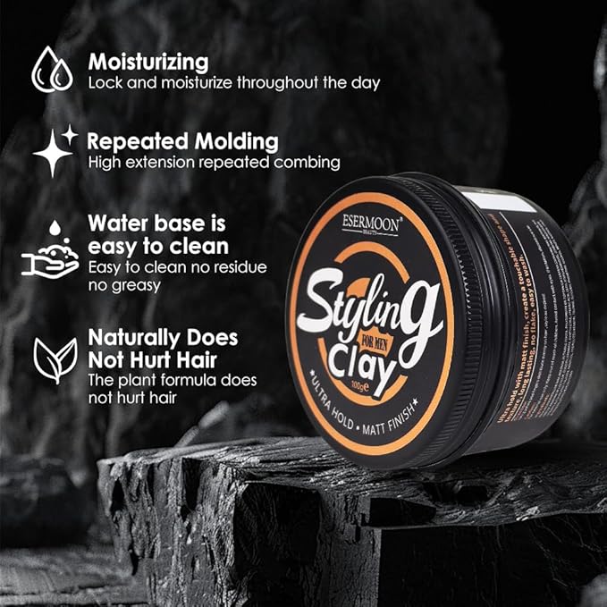 Mositear Hair Styling Clay for Men Matte Finish 3.53oz