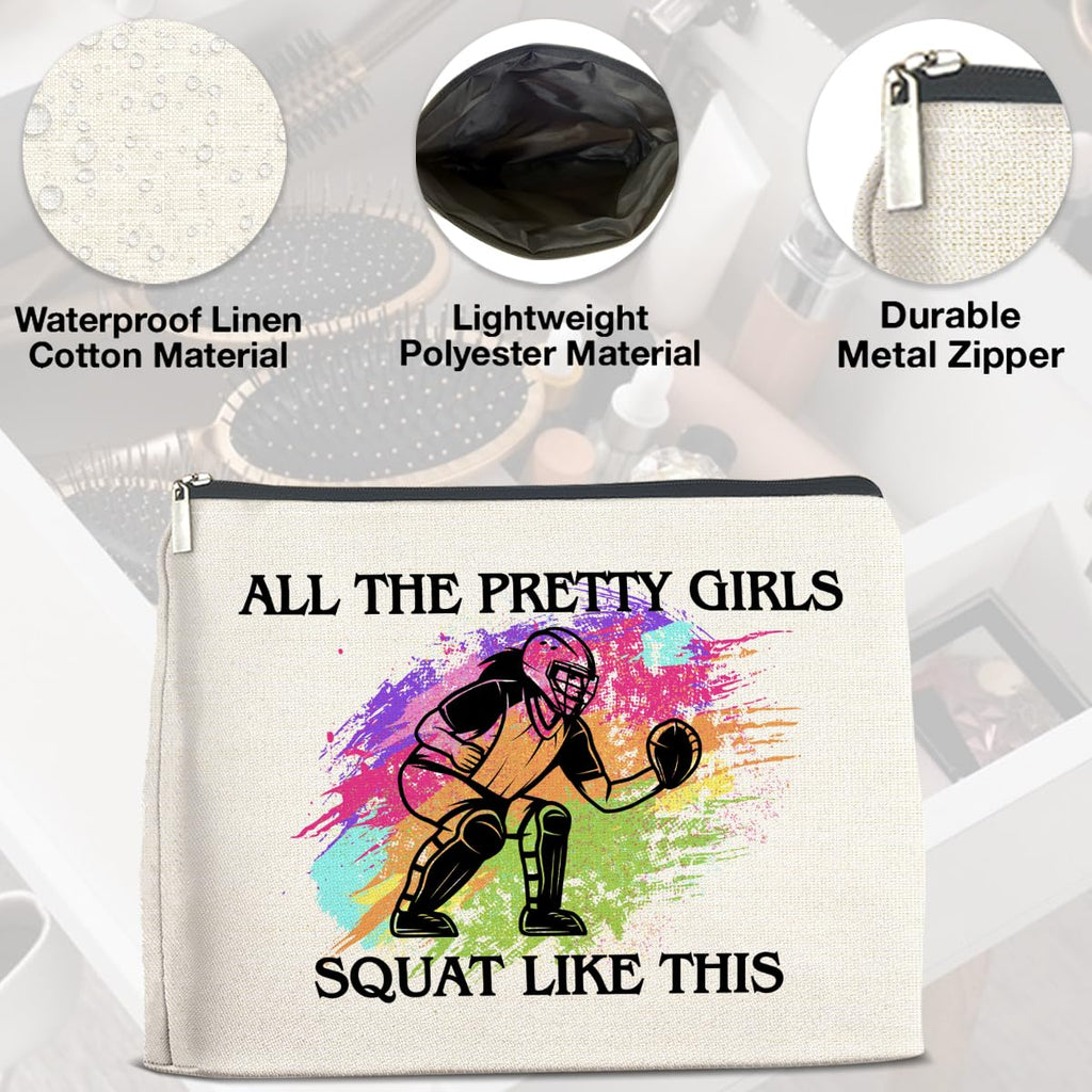 UPNEGE Softball Catcher Makeup Bag Gifts for Women Teens