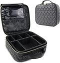 SLUMAZI Travel Makeup Bag Makeup Cosmetic Train Case Organizer Portable Storage Bag with Adjustable Dividers for Cosmetics Makeup Brushes Toiletry Jewelry Heart Pattern