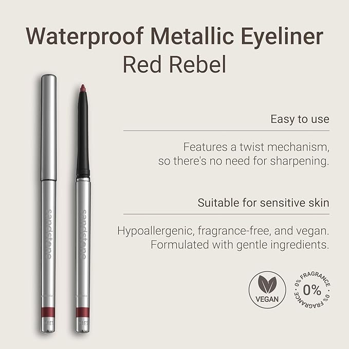 Sandstone Scandinavia Hypoallergenic Waterproof Eyeliner Pencil (Red Rebel)