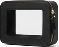 Popvibe Clear Makeup Bag with Zipper, Women Travel Toilrty Bag Black Medium