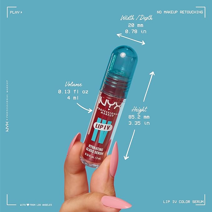 NYX PROFESSIONAL MAKEUP Lip IV Hydrating Glossy Lip Stain, Long-Lasting, Tinted, Vegan Formula with 12 HR Hydration - Mocha Me Wet (Brown)