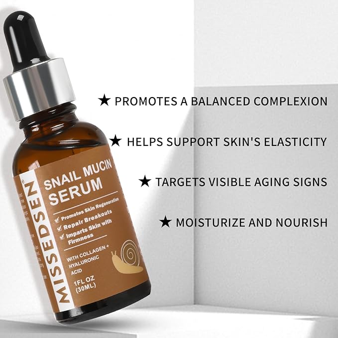 MISSEDSEN Snail Mucin Serum for Face 1 Oz
