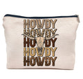 IWXYI Retro Western Leopard Cow Skull Howdy Decor Makeup Bag,Vintage Western Cowboy Howdy Women'S Make up Bag Zipper Pouch Travel Toiletry Gifts For Women Teenage Girls Girl