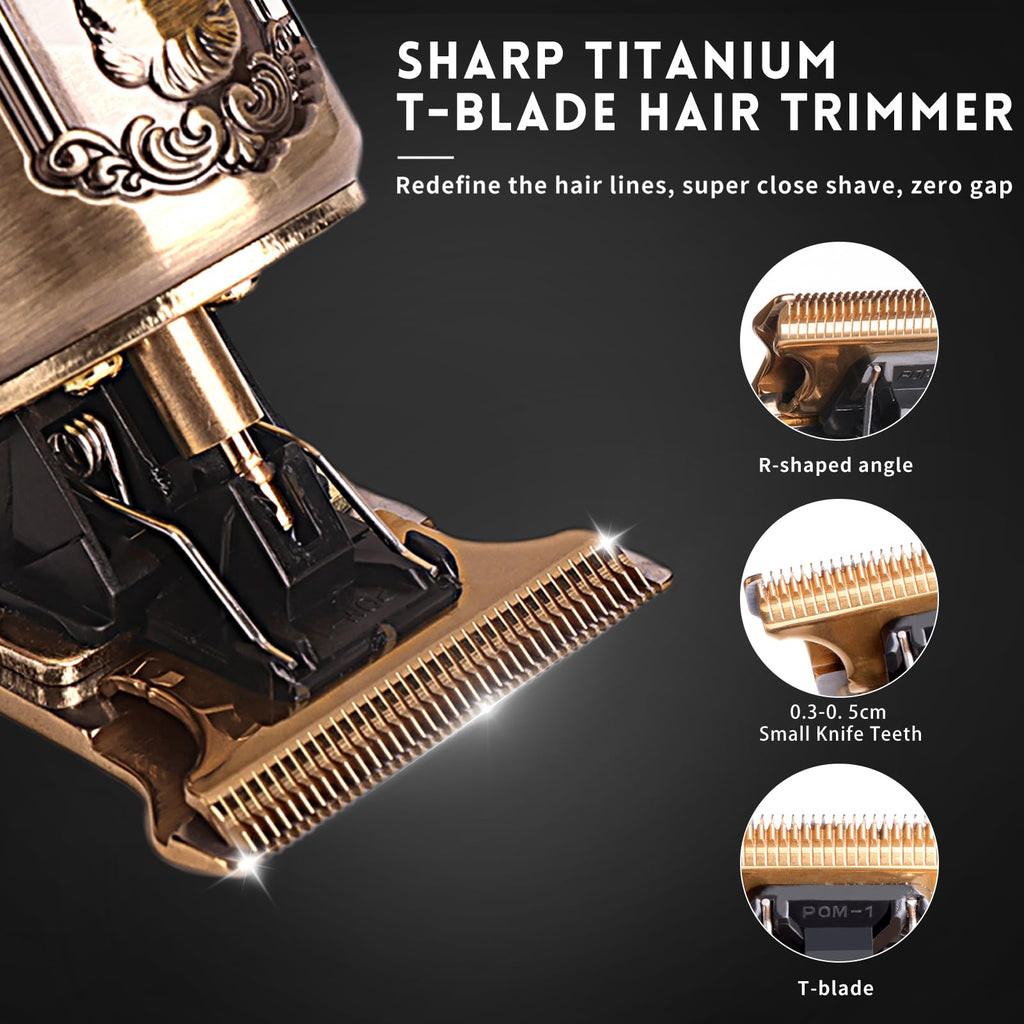 Ufree Beard Trimmer for Men, T-Blade Hair Clipper, Zero Gap Edger with LCD