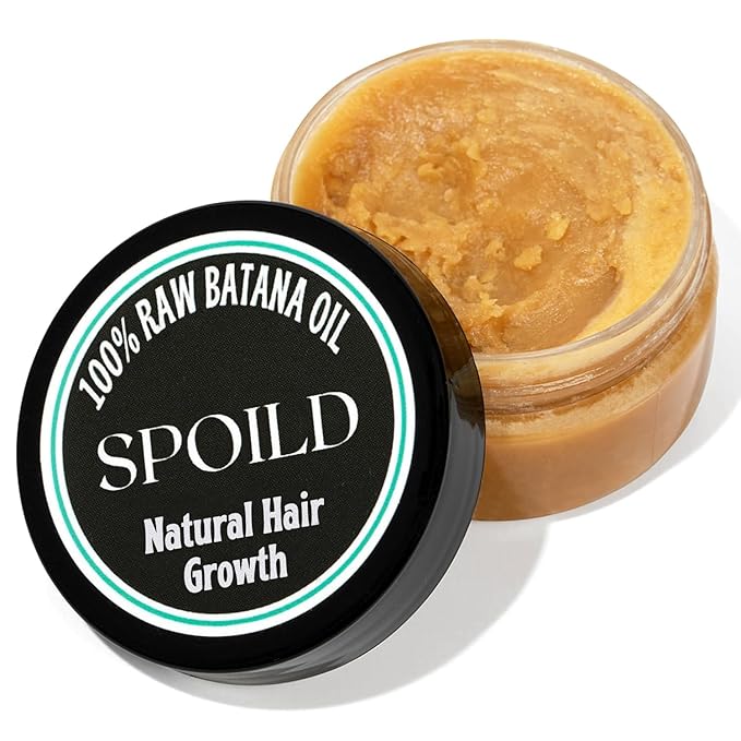 SPOILD Raw Batana Oil for Hair Growth - 100% Organic & Unrefined, Sourced from Honduras - Hair Thickening & Strengthening Oil - Reduces Hair Loss, Adds Shine & Repairs Damaged Hair, 2 oz