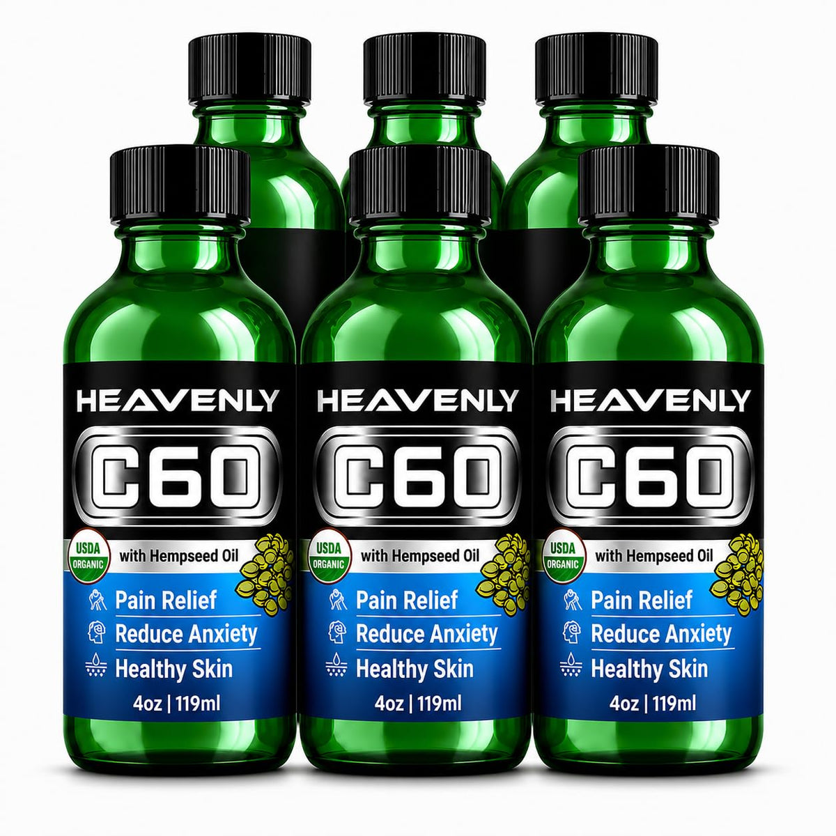 HNP Labs Premium C60 Supplement in Organic Hemp Seed Oil – Advanced Carbon 60 Formula for Cellular Wellness, Cognitive Clarity & Active Lifestyle Support